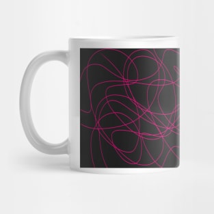 Pink on Black Line Art Mug